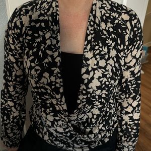 Black and tan blouse